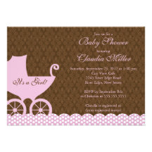 Fiesta de bienvenida al bebé elegante del chica de invitacion personal 