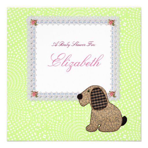 Fiesta de bienvenida al bebé femenina linda del pe invitación personalizada