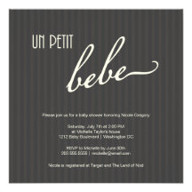 Fiesta de bienvenida al bebé francesa elegante anuncio personalizado