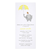 Fiesta de bienvenida al bebé gris y amarilla del e anuncio personalizado
