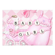 FIESTA DE BIENVENIDA AL BEBÉ INVIATION - ROSA PARA COMUNICADO PERSONALIZADO