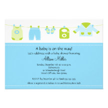 Fiesta de bienvenida al bebé linda del muchacho de invitaciones personalizada
