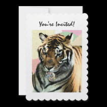 Fiesta de bienvenida al bebé linda del tigre invitaciones