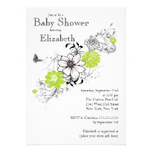 Fiesta de bienvenida al bebé neutral floral del ve invitacion personal 