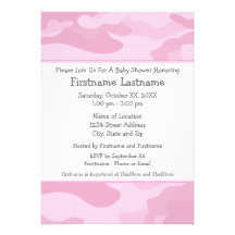 Fiesta de bienvenida al bebé o fiesta de Camo - ro Invitacion Personalizada