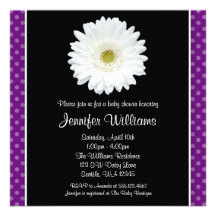 Fiesta de bienvenida al bebé púrpura del lunar de  invitación personalizada