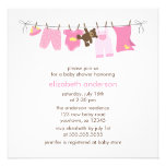 Fiesta de bienvenida al bebé {rosada} del chica de invitaciones personalizada