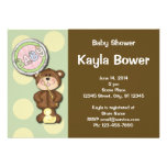 Fiesta de bienvenida al bebé verde de Brown del mu Invitación Personalizada