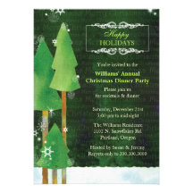 Fiesta de cena verde de navidad de los árboles alt comunicados