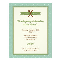 Fiesta de cena verde retro de la presentadora del  invitaciones