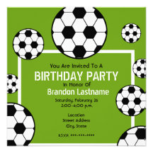 Fiesta de cumpleaños - balones del campo de fútbol anuncio personalizado