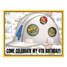 Fiesta de cumpleaños de la construcción del casco  anuncio