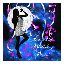 Fiesta de cumpleaños de las rosas fuertes del azul invitacion personal 