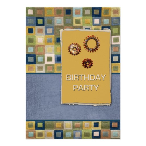 Fiesta de cumpleaños de las tejas y de los piñones anuncio