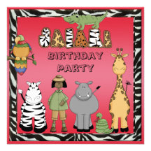 Fiesta de cumpleaños de los animales del chica y d comunicado