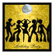 Fiesta de cumpleaños de los años 70 del disco retr anuncio personalizado