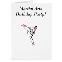 Fiesta de cumpleaños de los artes marciales tarjetón