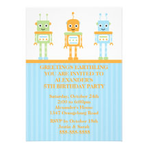 Fiesta de cumpleaños de los muchachos del robot anuncios  