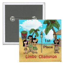 Fiesta de cumpleaños de Luau del limbo - campeón d Pin