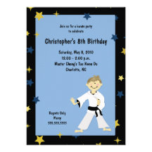 FIESTA DE CUMPLEAÑOS DEL ARTE MARCIAL DEL KARATE D INVITACIÓN