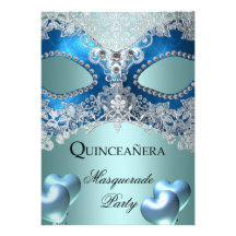 Fiesta de cumpleaños del azul de Quinceanera 15 de Invitación