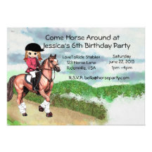 Fiesta de cumpleaños del caballo del chica comunicado personal  