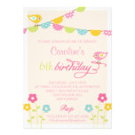 Fiesta de cumpleaños del chica de las flores y de  invitaciones personalizada