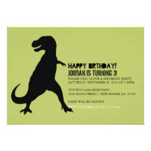 Fiesta de cumpleaños del dinosaurio el | T-Rex Anuncio Personalizado