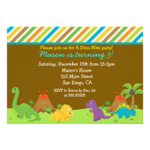Fiesta de cumpleaños del dinosaurio Invitaions Invitaciones Personalizada