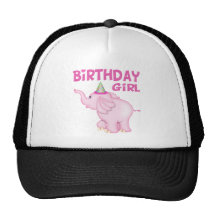 Fiesta de cumpleaños del elefante del chica gorro de camionero