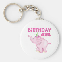 Fiesta de cumpleaños del elefante del chica llavero personalizado