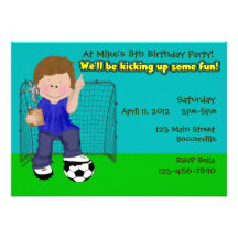 Fiesta de cumpleaños del fútbol anuncio personalizado