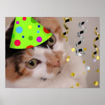 Fiesta de cumpleaños del gato de calicó posters