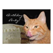 Fiesta de cumpleaños del gato invitaciones personalizada
