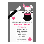Fiesta de cumpleaños del mago del chica - conejo e invitaciones personales 