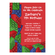 Fiesta de cumpleaños del muchacho - bloques huecos comunicados personalizados