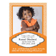 Fiesta de cumpleaños fácil anaranjada brillante de comunicado