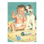 Fiesta de cumpleaños linda del teléfono del perro  invitacion personalizada