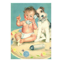 Fiesta de cumpleaños linda del teléfono del perro  invitacion personalizada