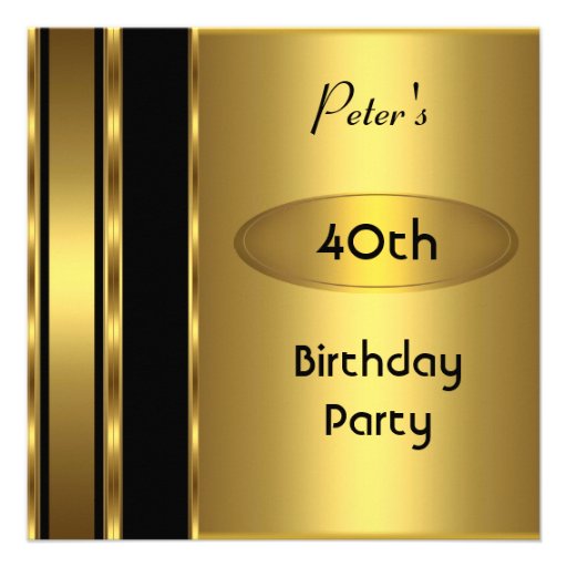 Fiesta de cumpleaños para hombre del negro del met invitaciones ...