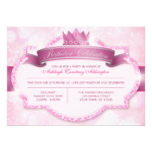 Fiesta de cumpleaños real de princesa Pink Glitter Anuncios