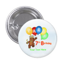 Fiesta de cumpleaños real del oso de peluche 7ma pins