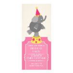 Fiesta de cumpleaños rosada del elefante del bolet anuncio personalizado