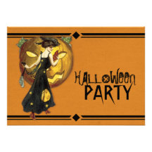 Fiesta de Halloween del art déco del vintage Anuncios Personalizados