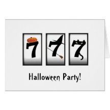 ¡Fiesta de Halloween!  Tarjeta del negro 777