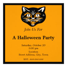 Fiesta de la cara del gato negro de Halloween del  Comunicados Personales