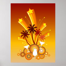 Fiesta de la playa de Starburst Posters