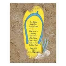 Fiesta de la playa del cumpleaños invitación