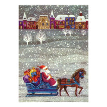 Fiesta de Navidad de la nieve del trineo de Vintge Invitación