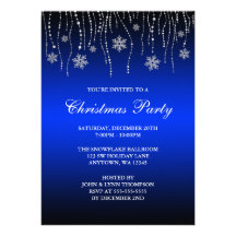 Fiesta de Navidad de los copos de nieve de la chis Invitación Personalizada